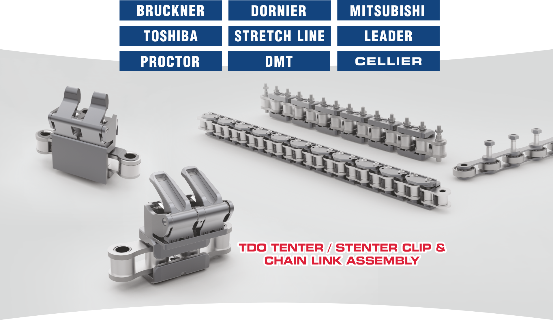 TDO Tenter / Stenter Clip & Chain Link Assembly